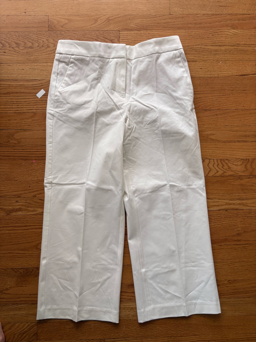 LOFT Outlet Women's Size 12 High Rise Slim Wide Leg Crop Pants White NWT